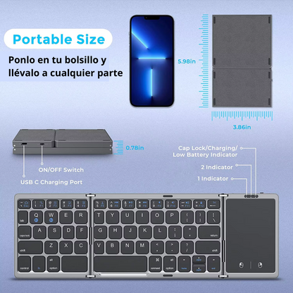 Mini Teclado Plegable PORTATIL !Llevalo a donde quieras!