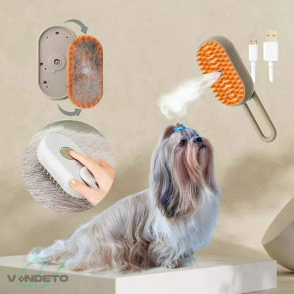 CEPILLO PARA MASCOTAS A VAPOR CON MANIJA