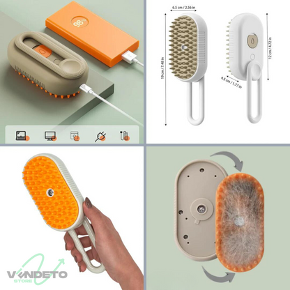 CEPILLO PARA MASCOTAS A VAPOR CON MANIJA